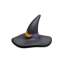3d halloween witch hat icon isolated