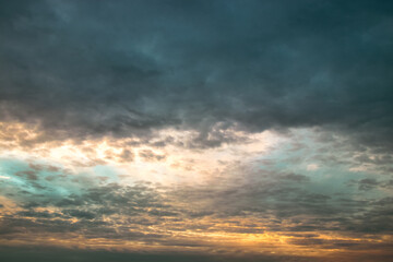 Naklejka na ściany i meble Sunrise sky with clouds