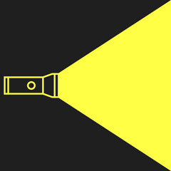 flashlight icon in grey-yellow color that shines