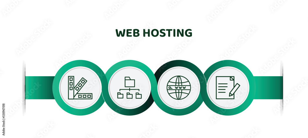 Poster editable thin line icons with infographic template. infographic for web hosting concept. included co