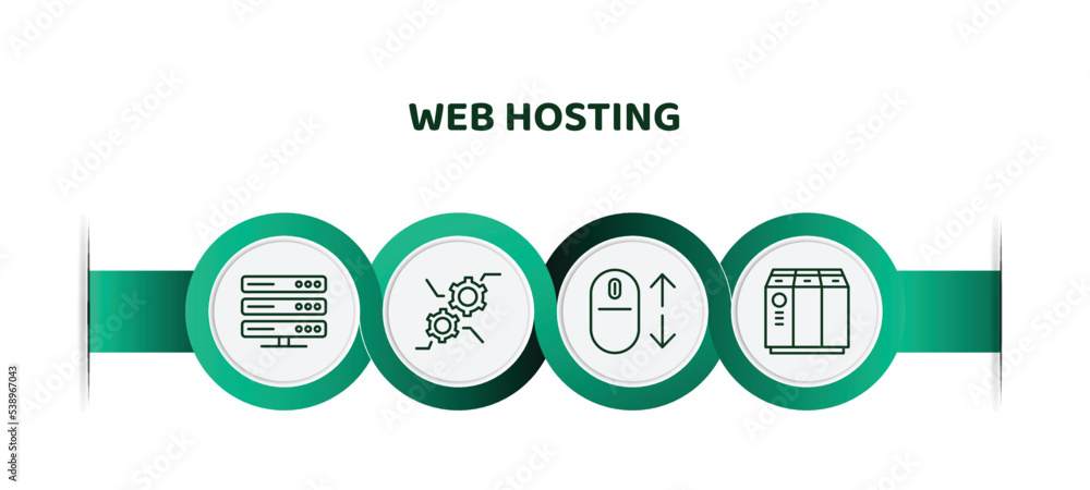 Poster editable thin line icons with infographic template. infographic for web hosting concept. included dn