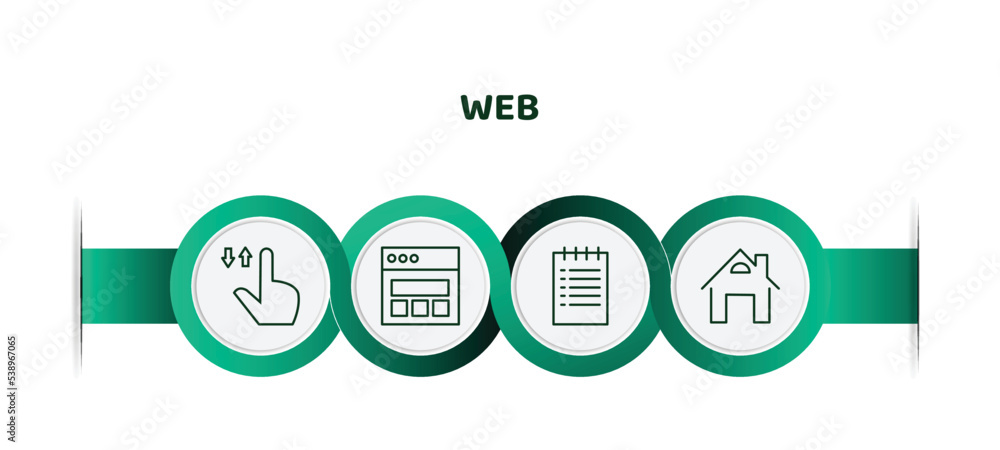 Poster editable thin line icons with infographic template. infographic for web concept. included tab, web p