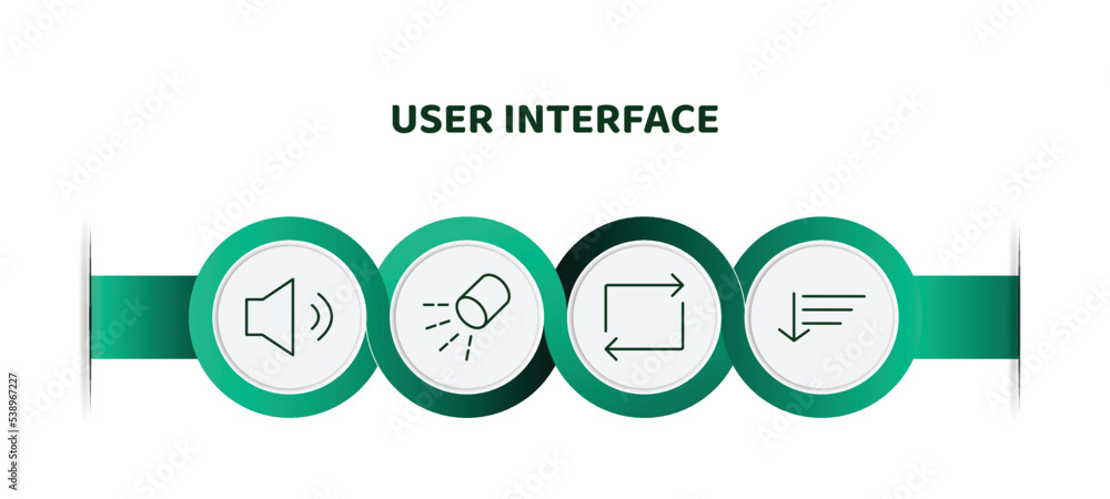 Aufkleber editable thin line icons with infographic template. infographic for user interface concept. included