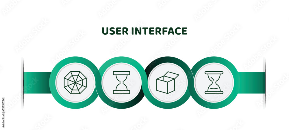 Aufkleber editable thin line icons with infographic template. infographic for user interface concept. included