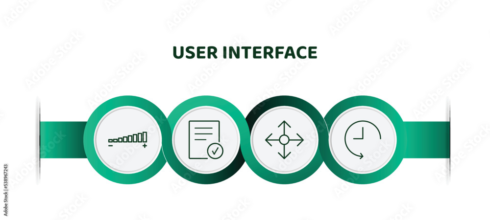 Aufkleber editable thin line icons with infographic template. infographic for user interface concept. included