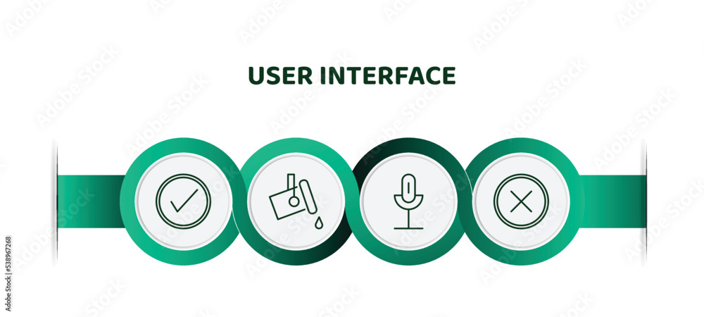 Poster editable thin line icons with infographic template. infographic for user interface concept. included