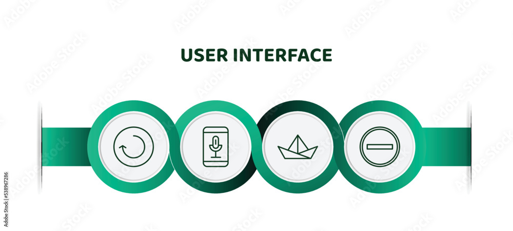 Aufkleber editable thin line icons with infographic template. infographic for user interface concept. included
