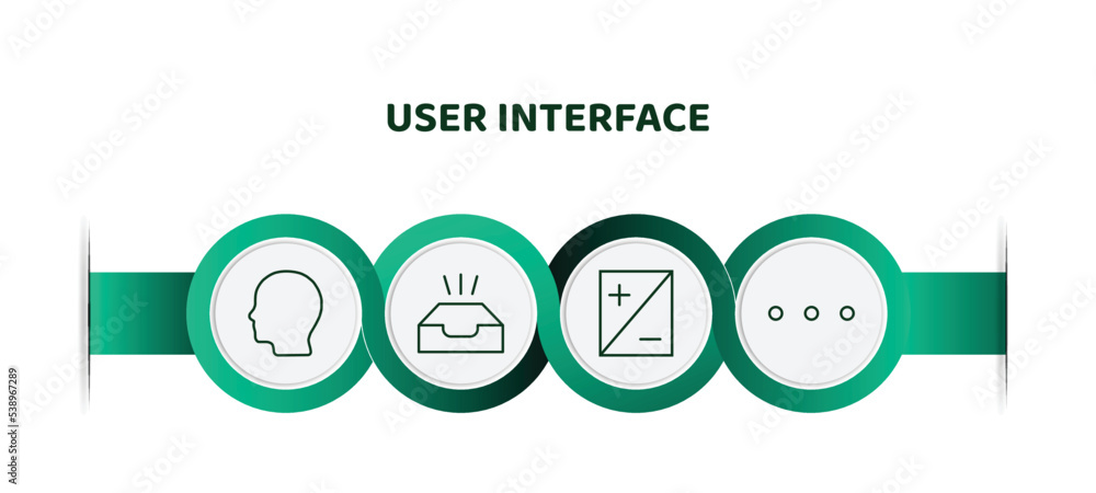 Aufkleber editable thin line icons with infographic template. infographic for user interface concept. included