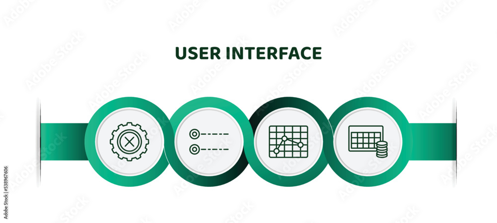 Aufkleber editable thin line icons with infographic template. infographic for user interface concept. included
