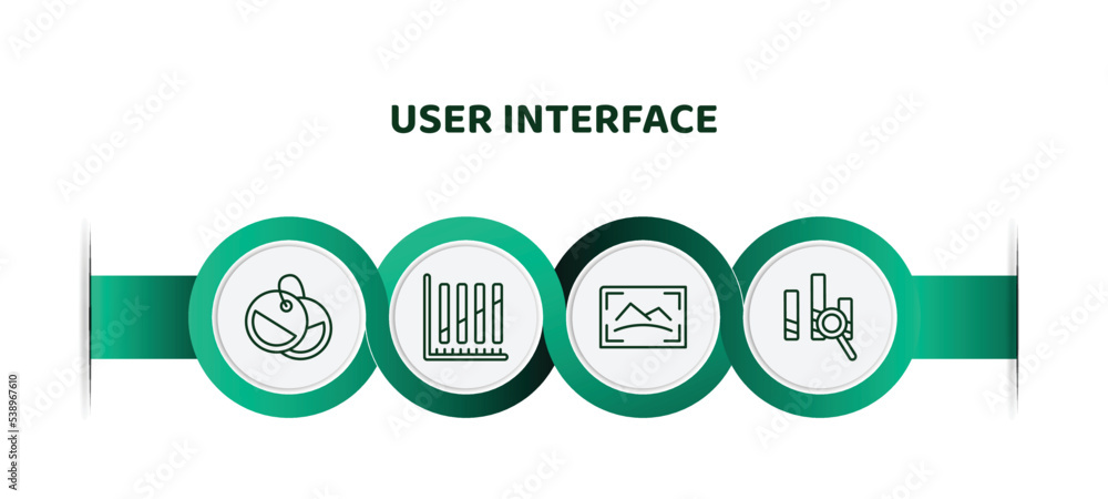 Aufkleber editable thin line icons with infographic template. infographic for user interface concept. included