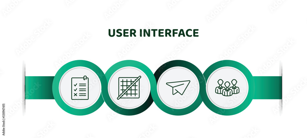 Poster editable thin line icons with infographic template. infographic for user interface concept. included
