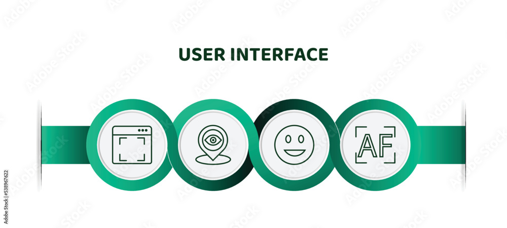 Aufkleber editable thin line icons with infographic template. infographic for user interface concept. included