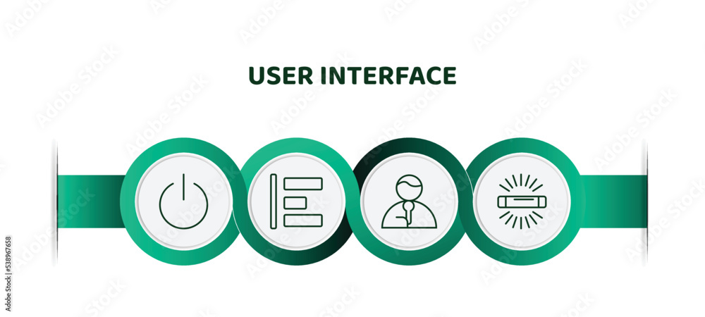 Aufkleber editable thin line icons with infographic template. infographic for user interface concept. included