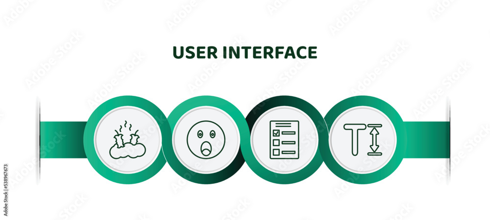 Aufkleber editable thin line icons with infographic template. infographic for user interface concept. included