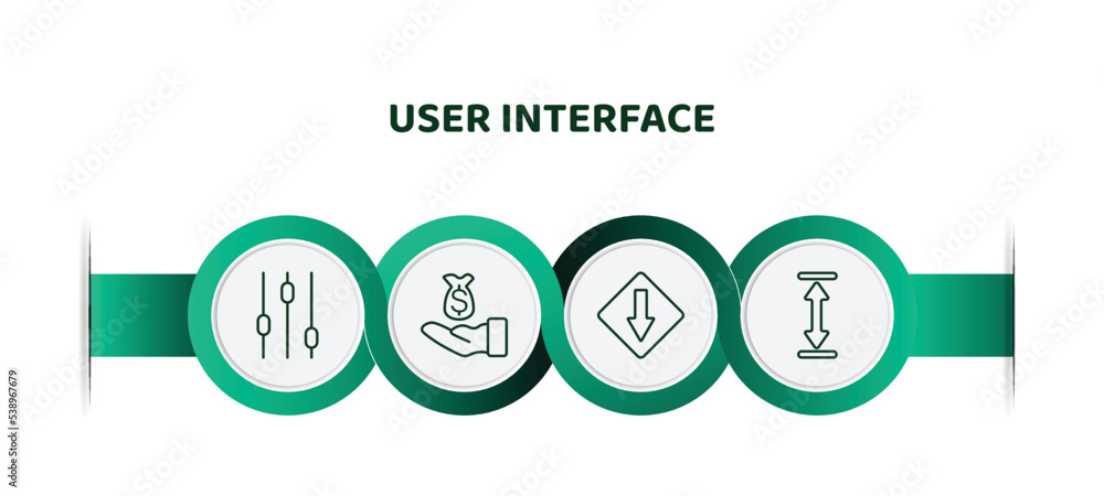 Aufkleber editable thin line icons with infographic template. infographic for user interface concept. included
