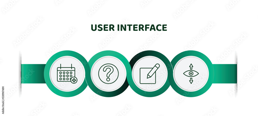 Aufkleber editable thin line icons with infographic template. infographic for user interface concept. included