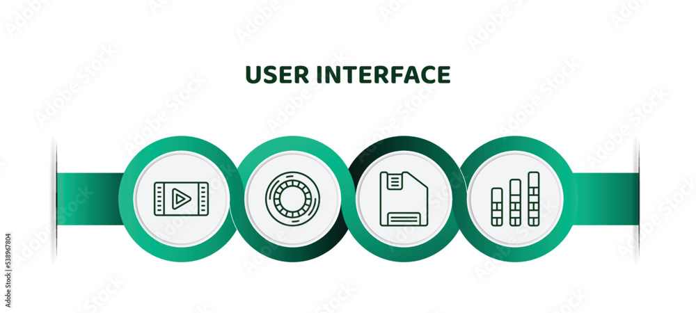 Aufkleber editable thin line icons with infographic template. infographic for user interface concept. included
