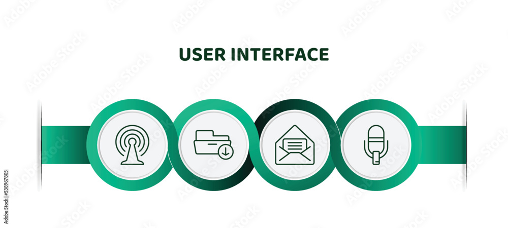 Poster editable thin line icons with infographic template. infographic for user interface concept. included