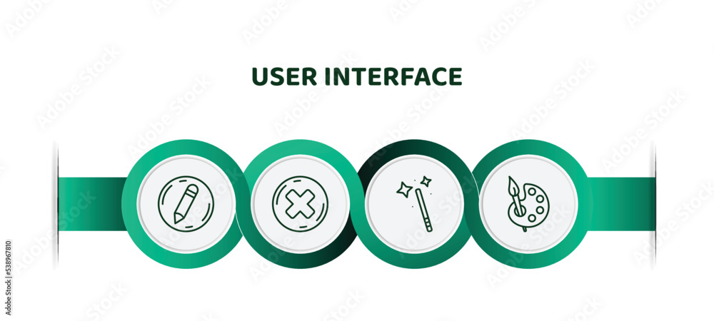 Poster editable thin line icons with infographic template. infographic for user interface concept. included