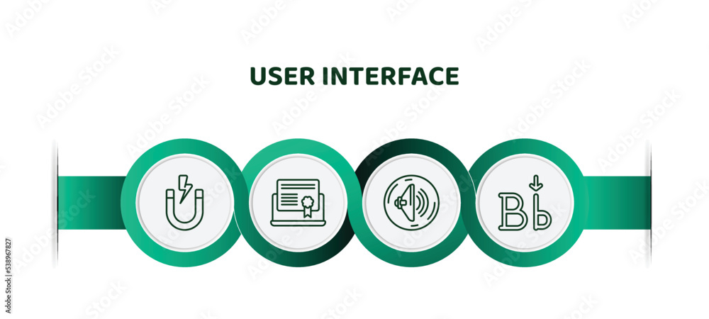 Poster editable thin line icons with infographic template. infographic for user interface concept. included