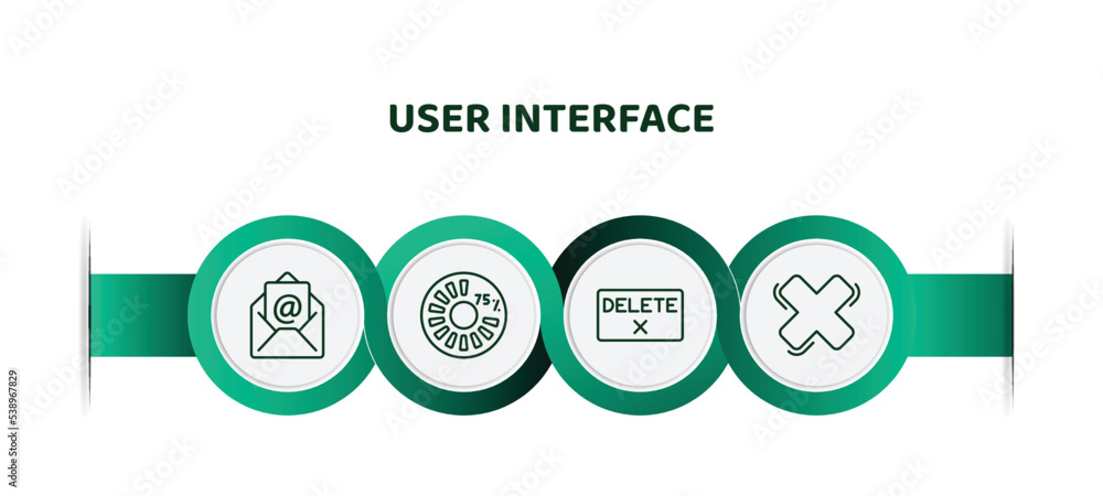 Poster editable thin line icons with infographic template. infographic for user interface concept. included
