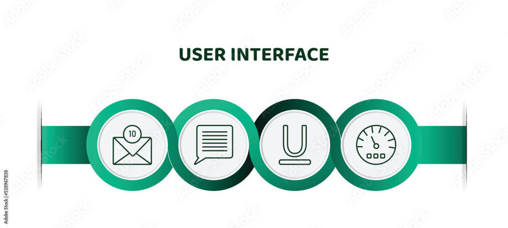 Aufkleber editable thin line icons with infographic template. infographic for user interface concept. included
