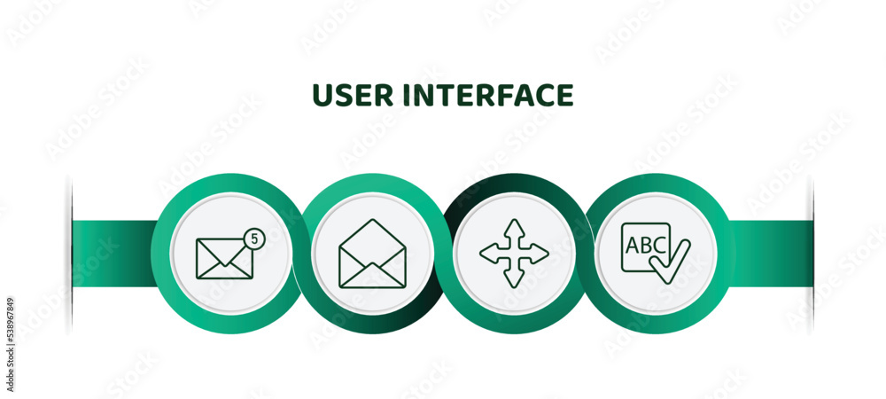 Aufkleber editable thin line icons with infographic template. infographic for user interface concept. included