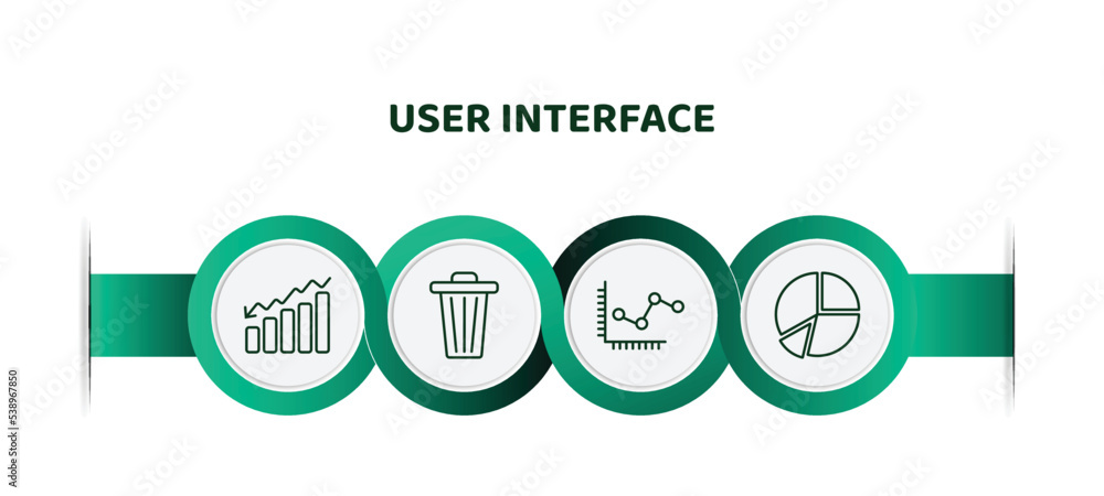 Aufkleber editable thin line icons with infographic template. infographic for user interface concept. included