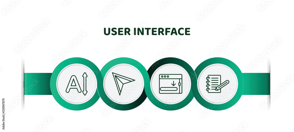 Poster editable thin line icons with infographic template. infographic for user interface concept. included