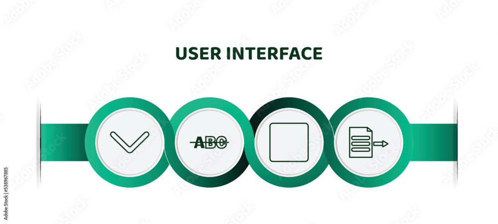 Aufkleber editable thin line icons with infographic template. infographic for user interface concept. included