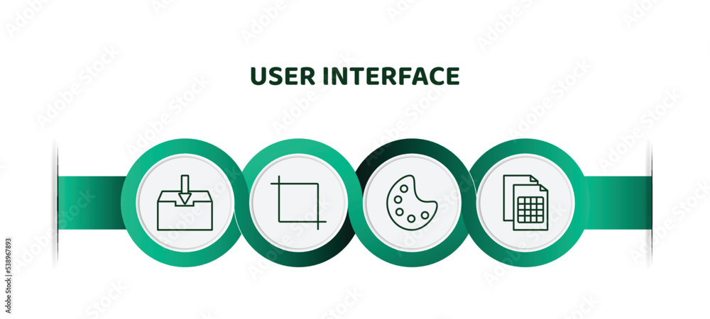 Poster editable thin line icons with infographic template. infographic for user interface concept. included