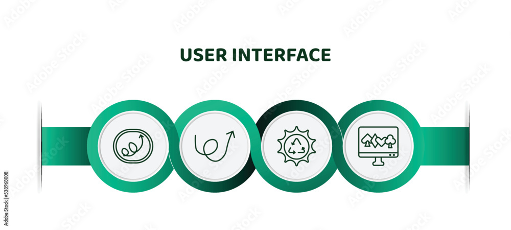 Aufkleber editable thin line icons with infographic template. infographic for user interface concept. included