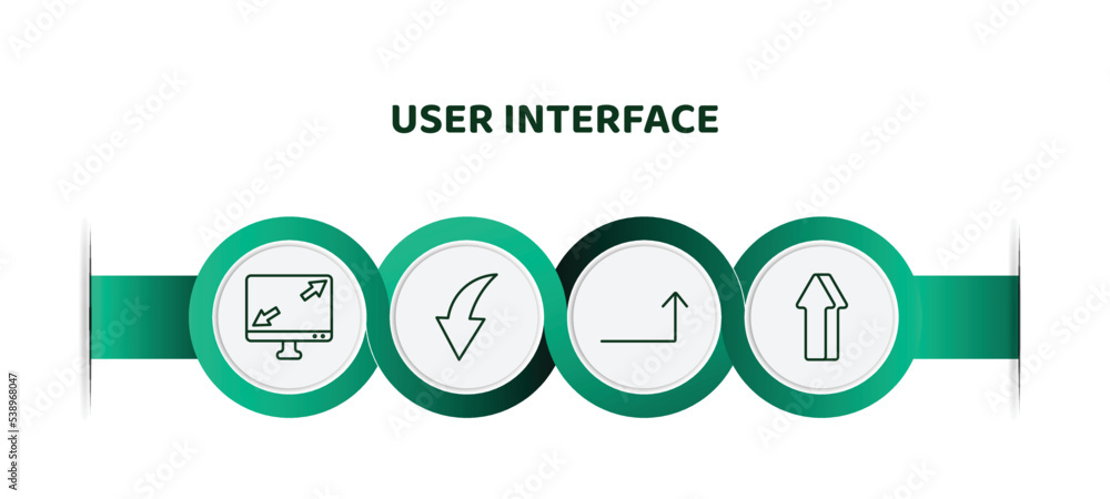 Aufkleber editable thin line icons with infographic template. infographic for user interface concept. included