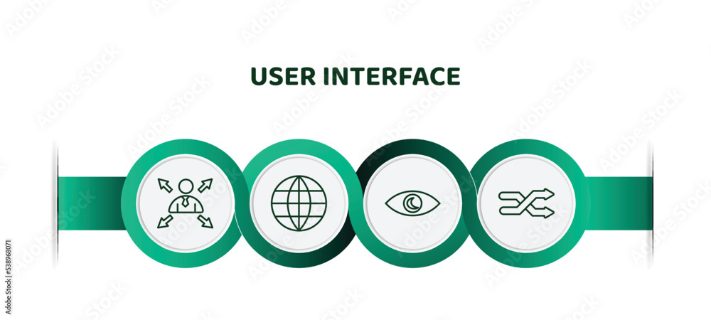 Poster editable thin line icons with infographic template. infographic for user interface concept. included