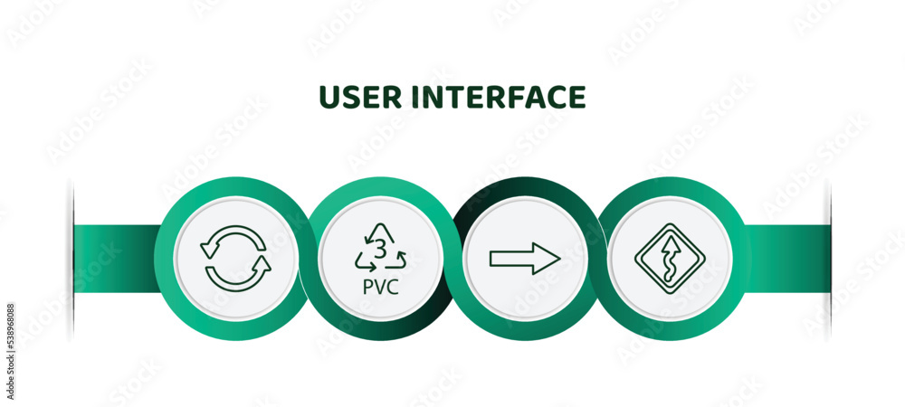 Aufkleber editable thin line icons with infographic template. infographic for user interface concept. included
