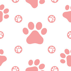 cat pattern. cat foot step. white theme. pink theme. wallpaper. kitty pattern. cute pattern.