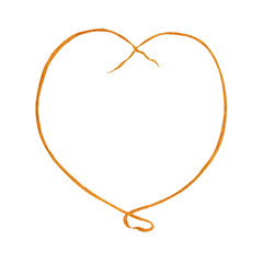 Heart shape frame drawn gold watercolor. Drawing for Valentine's day, birthday, mother's day, wedding cards, congratulations, poster, wedding invitations, frame.