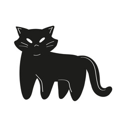 Witch Magic, Mystical and Astrology objects symbols Minimalistic objects Vector illustrations with cats in different poses