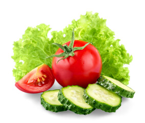 Fresh vegetables isolated on white