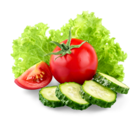 Fresh vegetables isolated on white