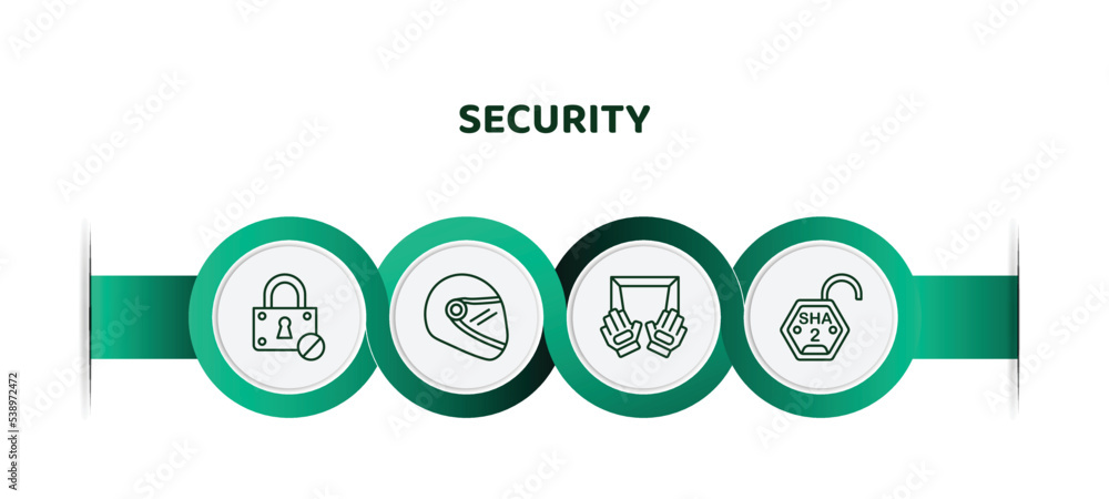 Poster editable thin line icons with infographic template. infographic for security concept. included block