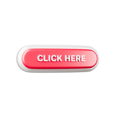Click here button icon 3d render isolated
