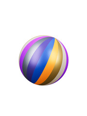 Colorful ball icon isolated 3d render illustration