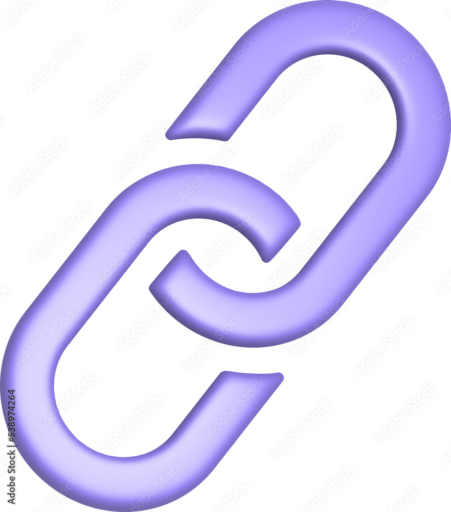 Poster 3d rendering link icon. illustration with shadow isolated on white.