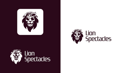 lion logo with glasses