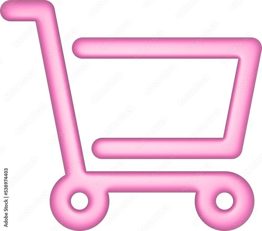 Poster 3d rendering shopping backet icon. illustration with shadow isolated on white.