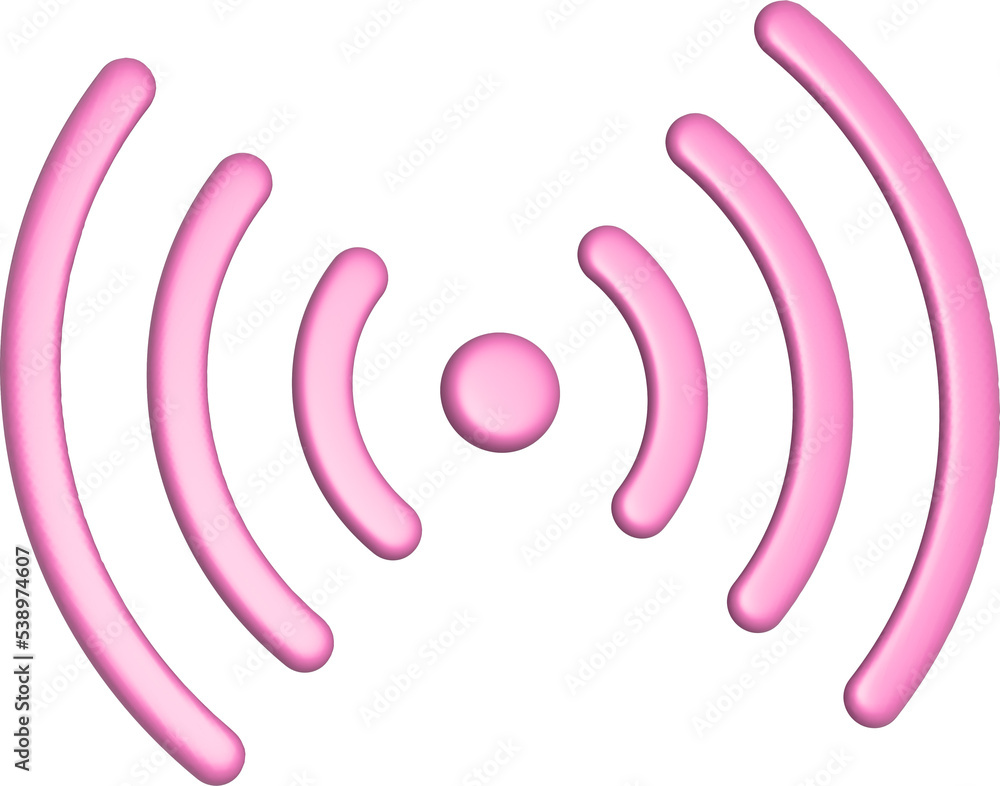 Poster 3d rendering wifi radio signal icon. illustration with shadow isolated on white.