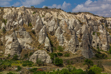 Rock formations near Goreme in Cappadocia, Turkey