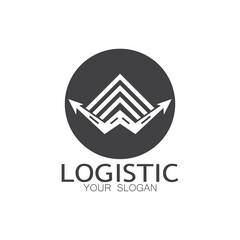 logistics logo icon illustration vector design  distribution symbol  delivery of goods  economy  finance