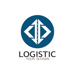 logistics logo icon illustration vector design  distribution symbol  delivery of goods  economy  finance